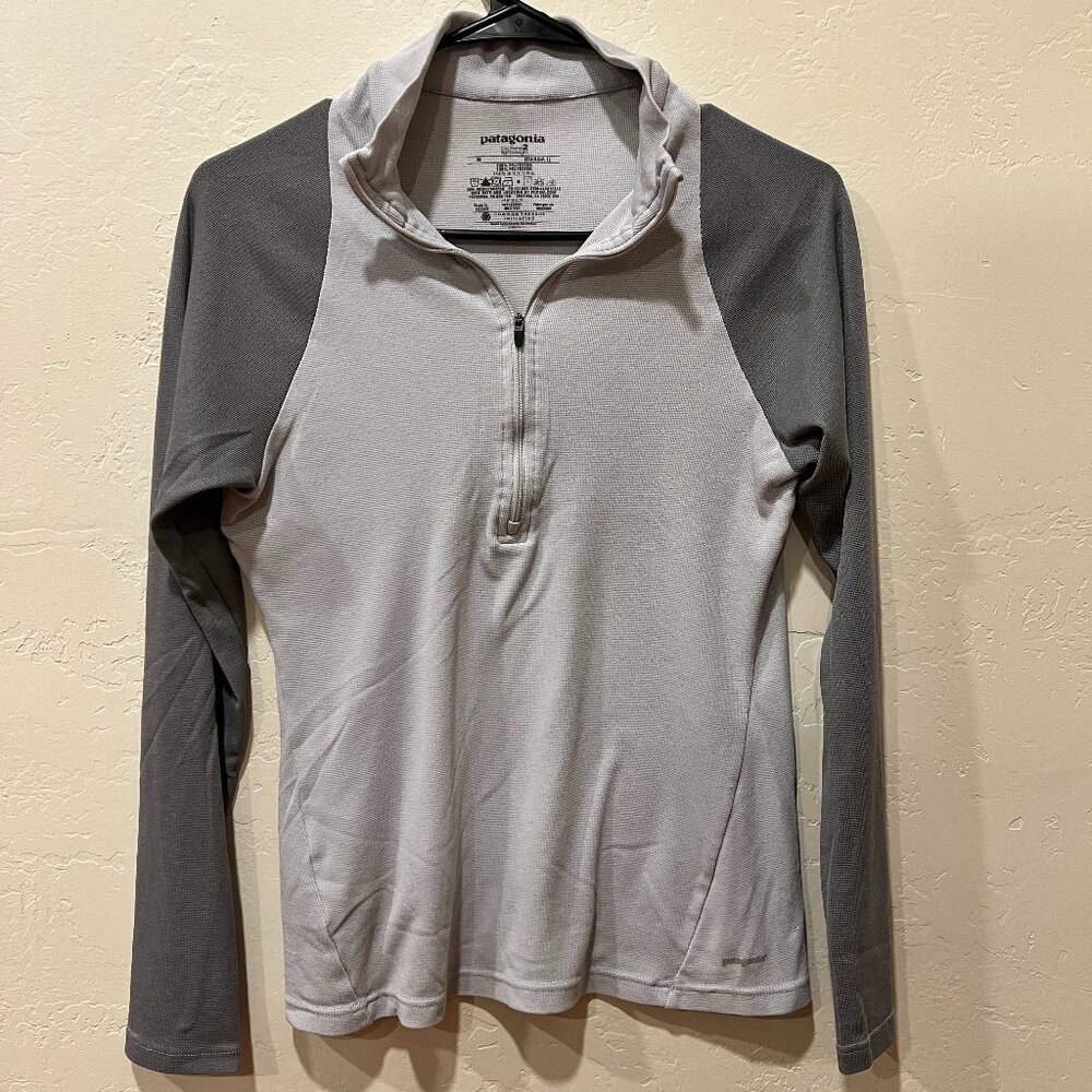Patagonia Capilene Lightweight 1/2 Zip Baselayer - Gray Two-Tone, Size Medium